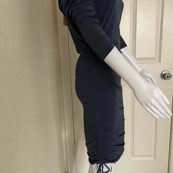 Revolve Lanston Blue Side Rouche Off The Shoulder Soft Midi Dress XS - Picture 4 of 11